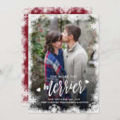 雪片クリスマス妊娠告知カード 招待状 (正面/裏面)