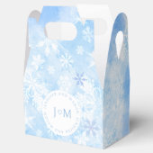 雪片クリスマス結婚のモノグラムの好意ボックス フェイバーボックス (オープン)