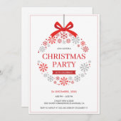 雪片クリスマス装飾品 招待状 (正面/裏面)