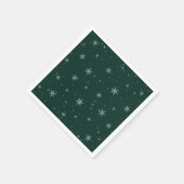 雪片グリーンクリスマス スタンダードカクテルナプキン (角)
