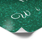 雪片グリーンホワイト光沢ポスター ポスター (コーナー)