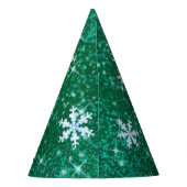 雪片グリーンホワイト パーティーハット (裏面)