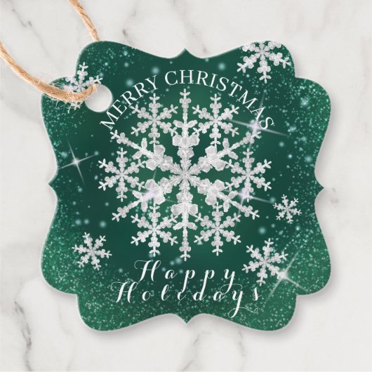 雪片グリーンホワイト フェイバータグ (正面)