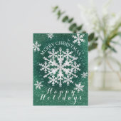雪片グリーンホワイト ポストカード (スタンド正面)