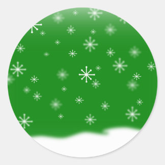 雪片グリーン ラウンドシール