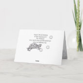 雪片サンタタートルがかわいい冬のクリスマス シーズンカード (裏面)