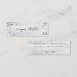 雪片シルバーグレーベビーシャワーおむつラッフル スキニー名刺