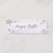 雪片シルバーグレーベビーシャワーおむつラッフル スキニー名刺 (正面)