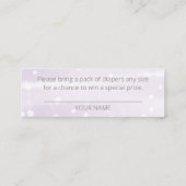 雪片シルバーグレーベビーシャワーおむつラッフル スキニー名刺 (裏面)