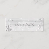 雪片シルバーグレーベビーシャワーおむつラッフル スキニー名刺 (正面)