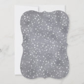 雪片シルバー冬の素朴なフローラ結婚ズ 招待状 (裏面)