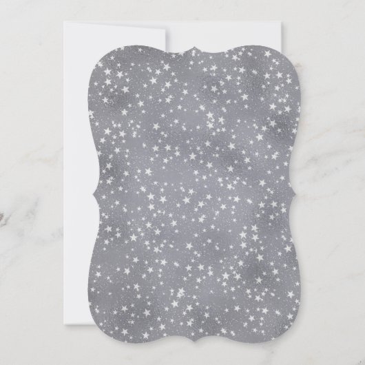 雪片シルバー冬の素朴なフローラ結婚ズ 招待状 (裏面)