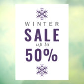 雪片シンプルの冬のセールの看板 ウィンドウサイン (シート3)