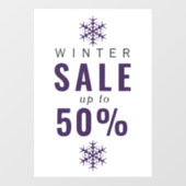 雪片シンプルの冬のセールの看板 ウィンドウサイン (シート)