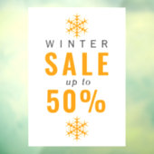 雪片シンプルの冬のセールの看板 ウィンドウサイン (シート3)