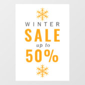 雪片シンプルの冬のセールの看板 ウィンドウサイン (シート)