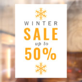 雪片シンプルの冬のセールの看板 ウィンドウサイン (シート2)
