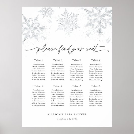 雪片シーティンググラフフォームボード ポスター (正面)