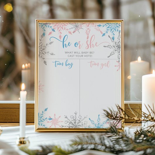 雪片ジェンダーが男の子または女の子のグラフを表示 ポスター