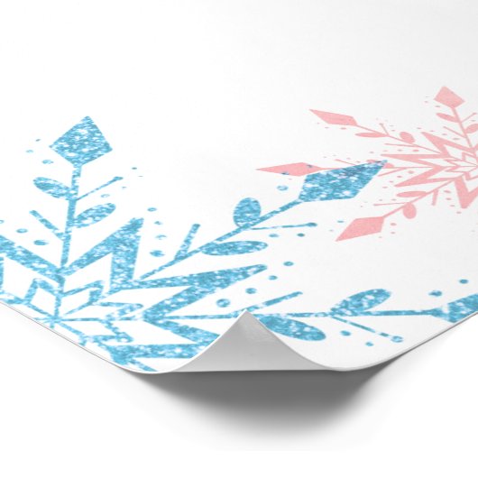 雪片ジェンダーが男の子または女の子のグラフを表示 ポスター (角)