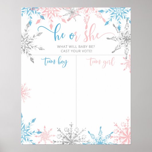 雪片ジェンダーが男の子または女の子のグラフを表示 ポスター (正面)