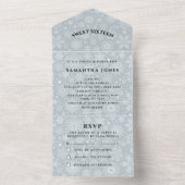 雪片スウィート16かわいらしグレイガーリー オールインワン招待状 (内側)