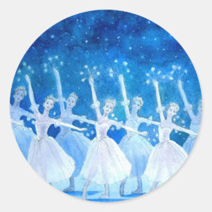 雪片ステッカーのダンス ラウンドシール