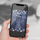 雪片ストリングライト冬の引っ越し祝いパーティーパーティー 招待状