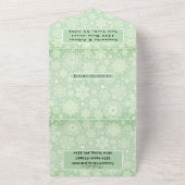 雪片スノーグリーンウィンターワンダーランド結婚ズ オールインワン招待状 (外側)