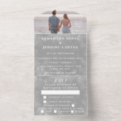 雪片スノーグレーウィンターワンダーランド結婚ズ オールインワン招待状 (内側)