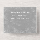 雪片スノーグレーウィンターワンダーランド結婚ズ オールインワン招待状 (裏面)