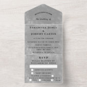 雪片スノーグレーウィンターワンダーランド結婚ズ オールインワン招待状 (内側)