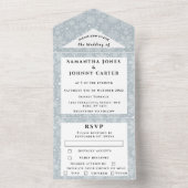 雪片スノーグレーウィンターワンダーランド結婚ズ オールインワン招待状 (内側)