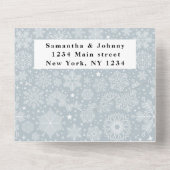 雪片スノーグレーウィンターワンダーランド結婚ズ オールインワン招待状 (裏面)