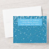 雪片スノーブルーウィンターワンダーランド結婚ズ オールインワン招待状 (裏面)