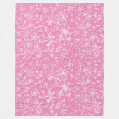 雪片スパークルシームレスパターン フリースブランケット (正面)