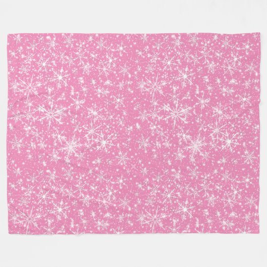 雪片スパークルシームレスパターン フリースブランケット (正面(横))