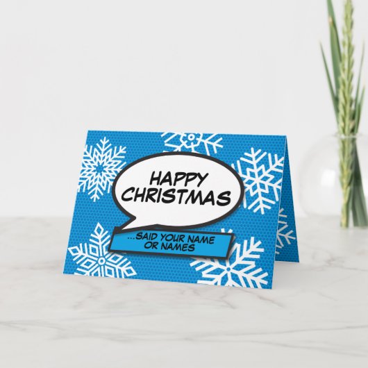 雪片スピーチバブルおもしろいレトロ漫画本 カード (正面)