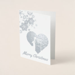 雪片テーマネットボールクリスマス 箔カード