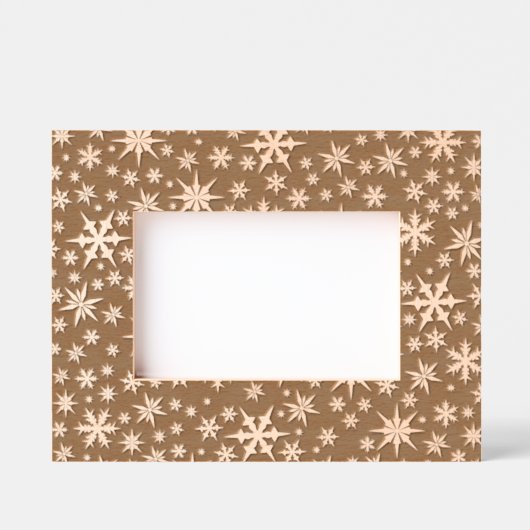 雪片デザイン レーザー彫刻フレーム (正面)