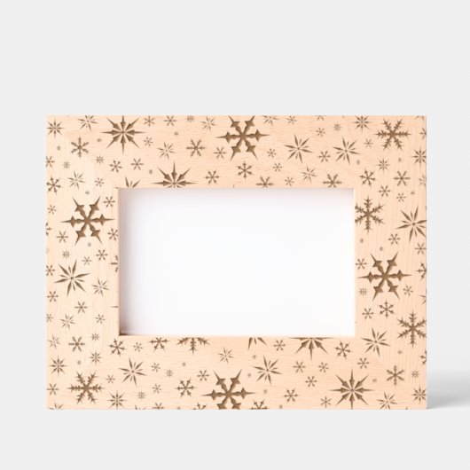 雪片デザイン レーザー彫刻フレーム (正面)
