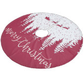 雪片トナカイのメリークリスマス フリース ツリースカート (アングル)