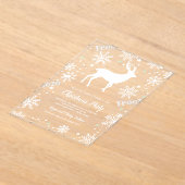 雪片トナカイ澄んクリスマスパーティー アクリル招待状 (レイダウン)