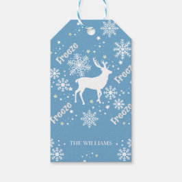雪片トナカイ青 ギフトタグ