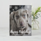 雪片ハッピーペイリデイズ写真犬クリスマス シーズンカード (スタンド正面)