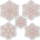 雪片バラ金ゴールドグリッター淡い色のピンク シール (正面)