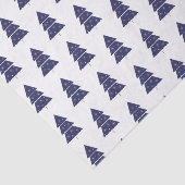 雪片パターンのネイビーブルーのクリスマスツリー 薄葉紙 (詳細)