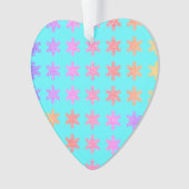 雪片パターングリタリー金ゴールドターコイズブルー オーナメント (正面)