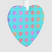 雪片パターングリタリー金ゴールドターコイズブルー オーナメント (正面)