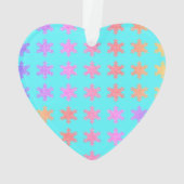 雪片パターングリタリー金ゴールドターコイズブルー オーナメント (裏面)